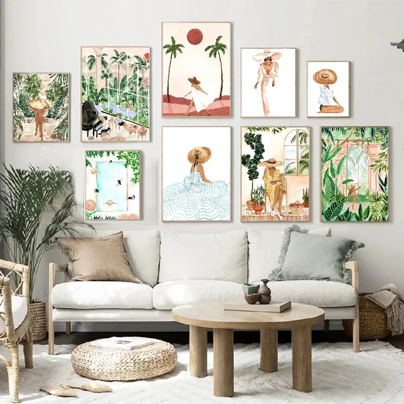 

Abstract Modern Cartoon Scenery Figure Flower Animal Landscape Picture Canvas Painting Wall Art Poster and Print for Home Decor