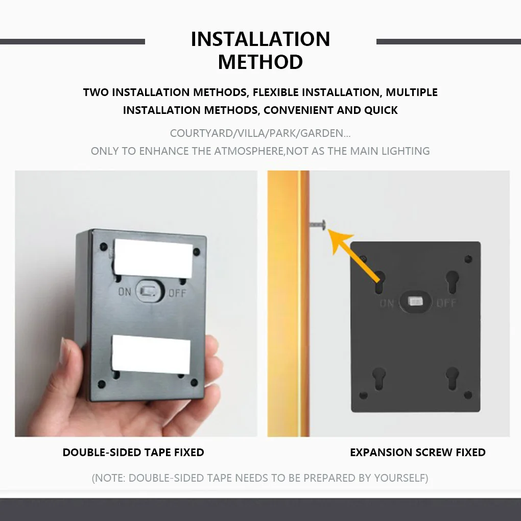 

2pcs Wall Light LED Solar Power Night Lamp IP65 Waterproof Outdoor Garden Light Warm Light