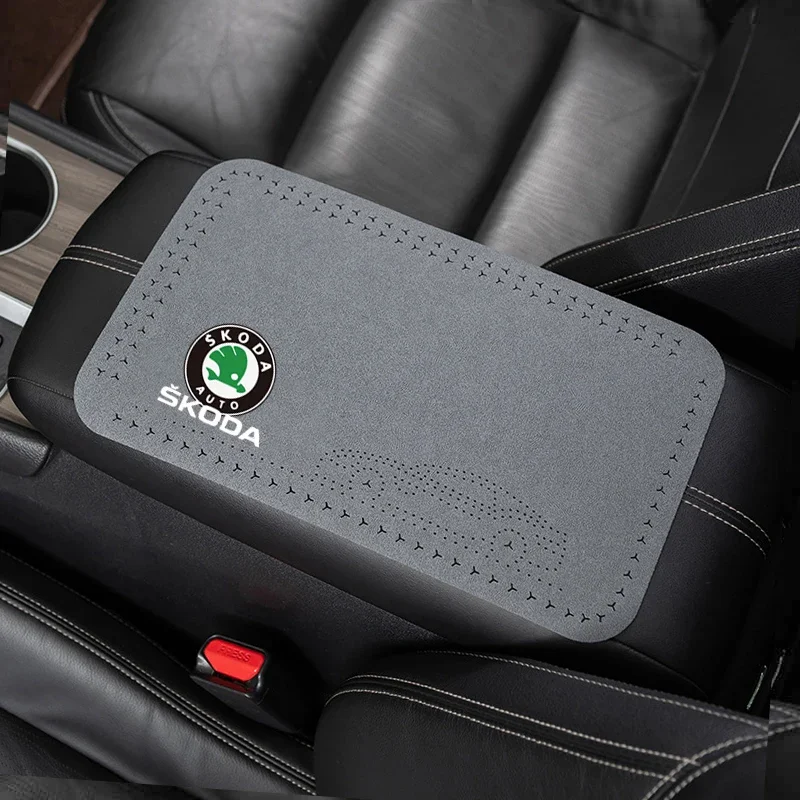 

Для Skoda Octavia A5 A4 Mk1 Fabia Uitste completa Snelle Замшевый автомобильный центральный подлокотник Противоскользящая подушка Авто аксессуары для интерьера