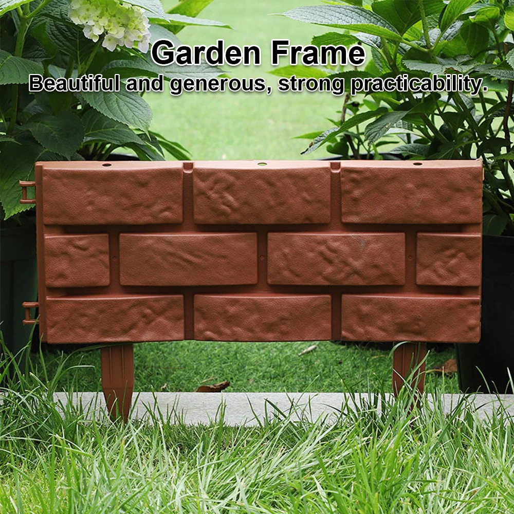 

Garden Edging Border DIY Decorative Flower Grass Bed Border Interlocking Landscaping Edging Stones Brick Effect Plastic Outdoor