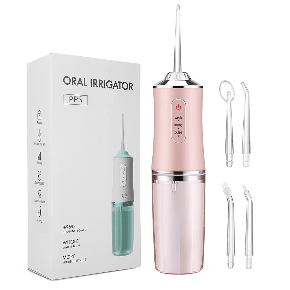 

Anti Slip Handle 3 Modes Dental Flosser Oral Irrigator Portable Teeth Cleaner Charging Line USB Rechargeable Quiet Design