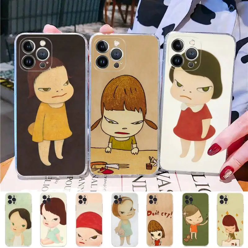 

Art cartoon Yoshitomo Nara Phone Case For iPhone 14 11 12 13 Mini Pro XS Max Cover 6 7 8 Plus X XR SE 2020 Funda Shell