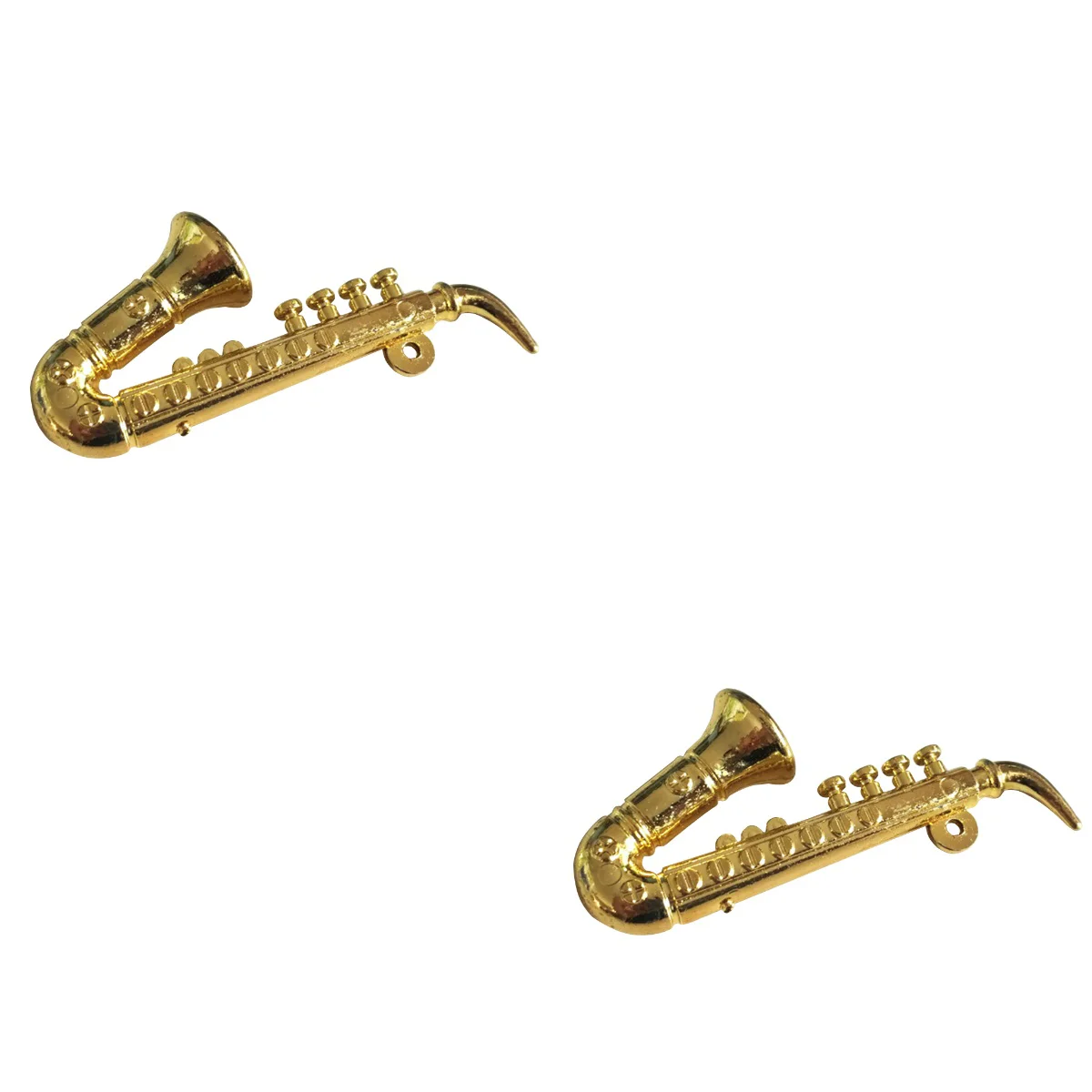 

2pcs Musical Instrument Decor Mini Instrument Toy for Home Kid Bedroom (Golden, Saxophone Pattern)