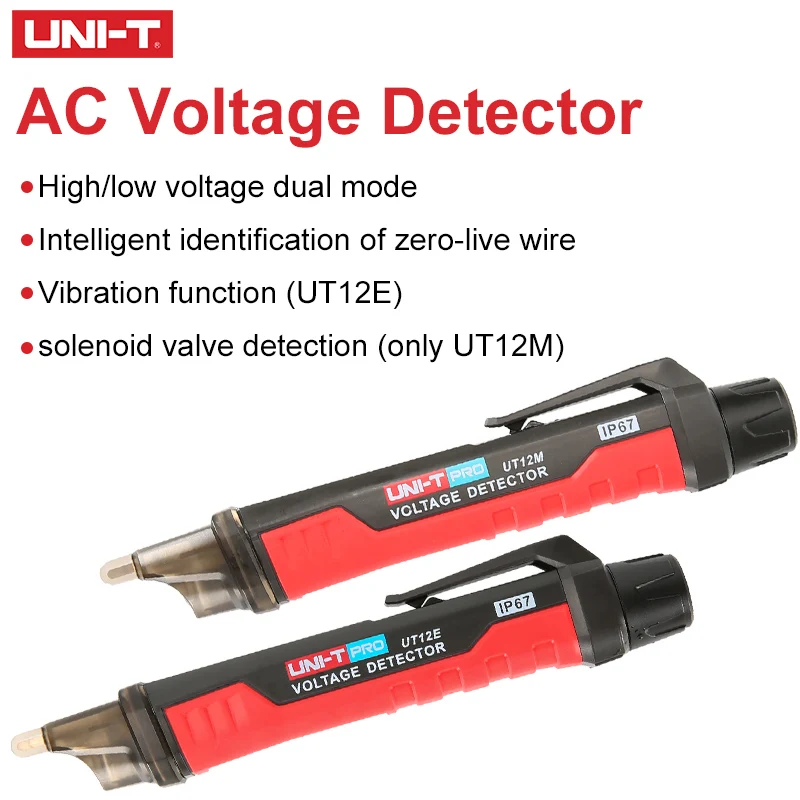 

UNI-T AC Voltage Detector Socket Wall Volt Tester Indicator 24V-1000V Non Contact Current Electric Sensor Test Pen UT12E UT12M