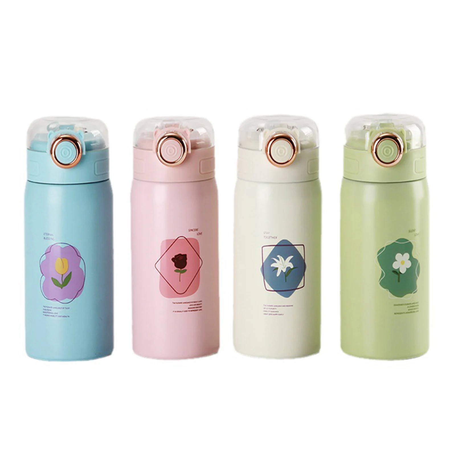 Bpa Free Insulated Water Bottles With Straw For Boys Girls W