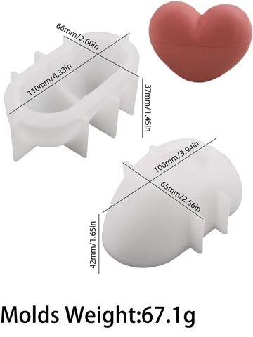 Силиконовая форма для свечей UDOCOOL сердце