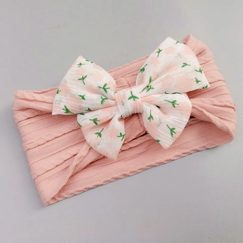 

Newborn Baby Headband For Girls Elastic Knit Children Turban Baby Bows Soft Nylon Kids Headwear Hair Accessories