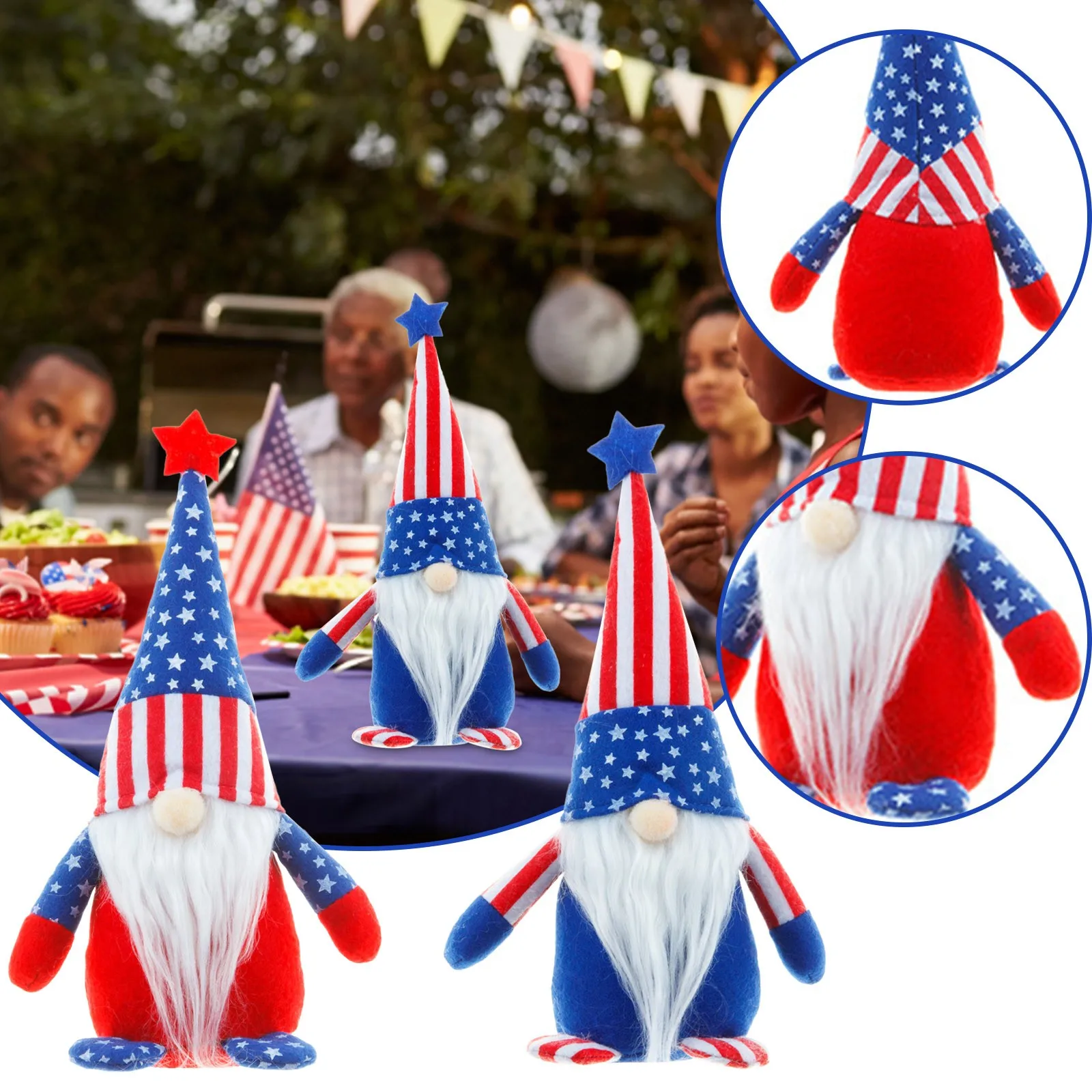 

Полосатый орнамент независимость гном кукла украшение день куклы домашнее настольное украшение