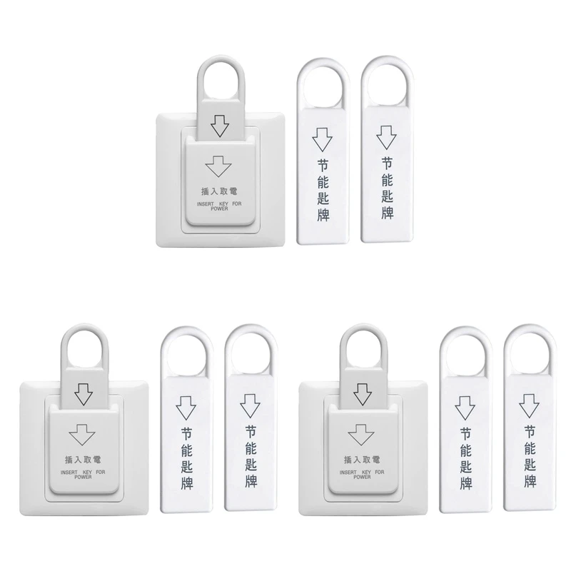 

3X High Grade Hotel Magnetic Card Switch Energy Saving Switch Insert Key for Power with 9 Card