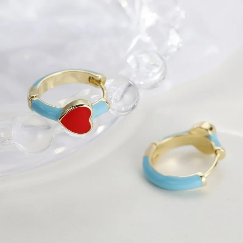 Серьги в форме сердца с цветными блоками женские модные уникальные чувственные