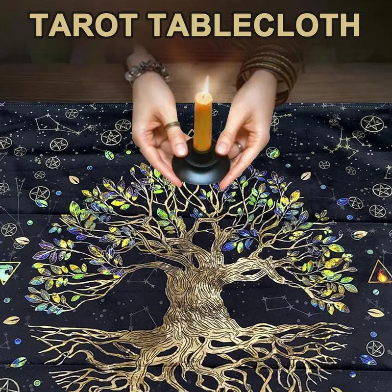 

Tree of Life Tarot Tablecloth Altar Cloth Pagan Spiritual Pendulum Witchcraft Astrology Oracle Cards Pads for Room Home Decor
