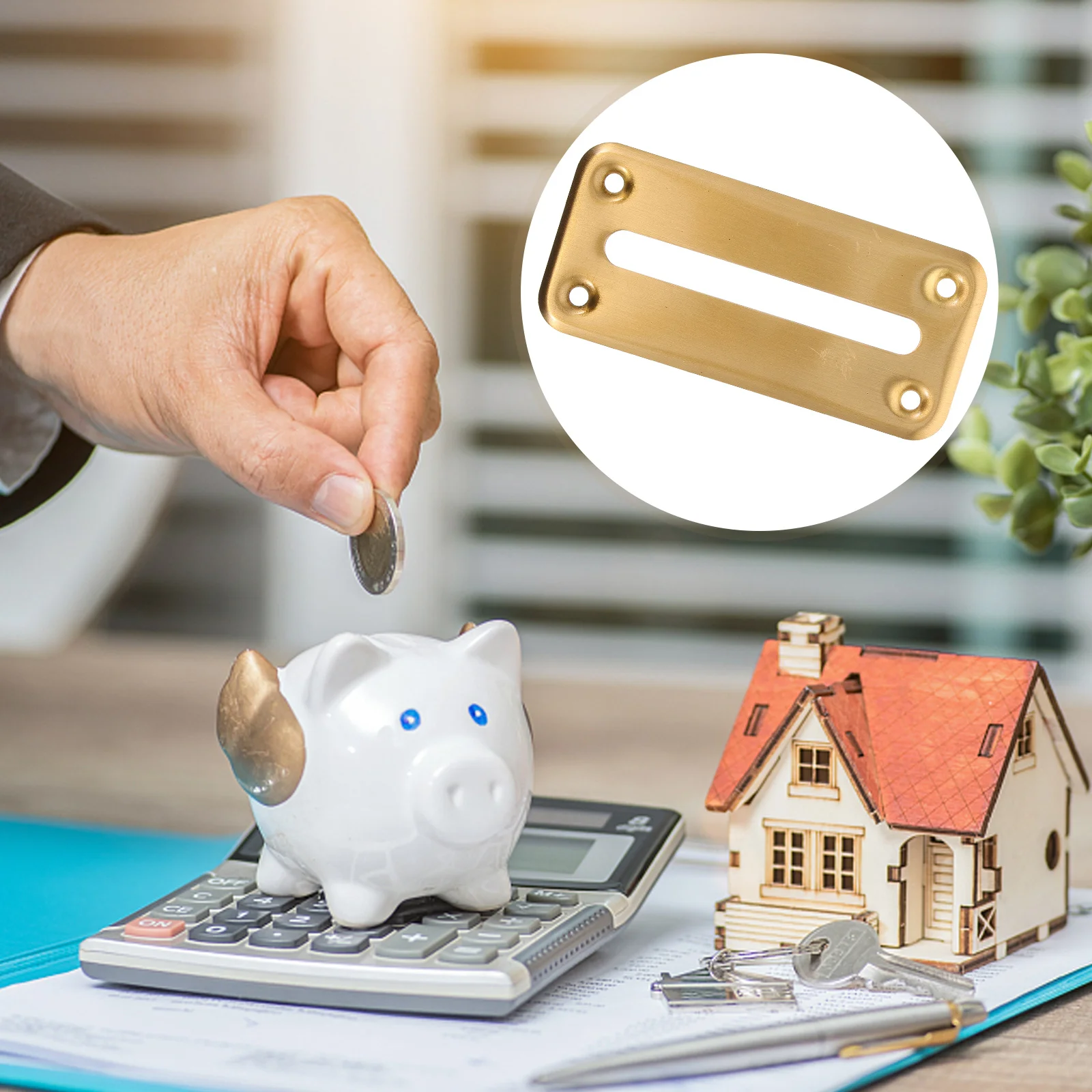 

Cash Box Stainless Steel Bill Slot Money Jar Part Savings Bank Coin Container Metal Repairing Tins
