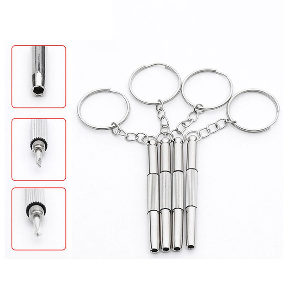 

100pcs Multifunction 3 In 1 Keychain Screwdriver Glasses Phone Watch Repair Tool