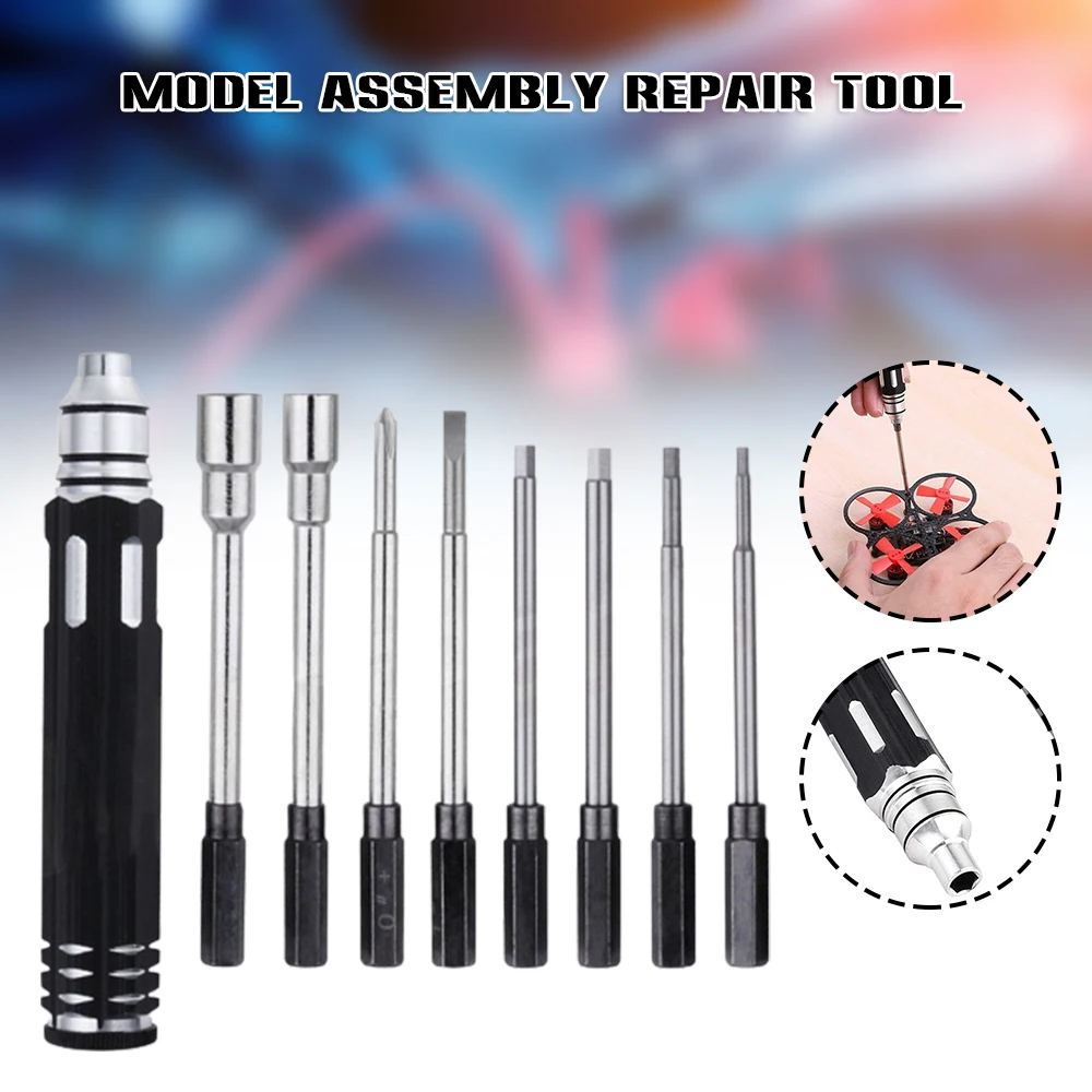 

8-In-1 magnetic Hex Screwdriver Tool Kit for RC Helicopter Drone Aircraft Model Repair Tool Helicopter Wrench Driver RC Tool