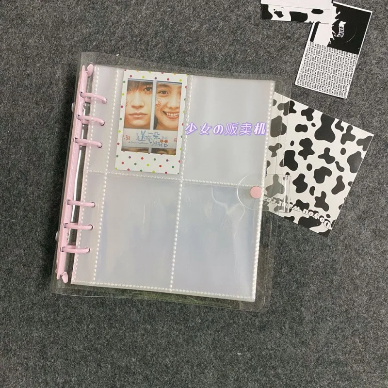 

Four-Square Grid Card Book, Marlon Color Transparent 6-Hole Loose-Leaf Insert Photo 3 Inch 5 Inch Photo Small Photo Album Storag