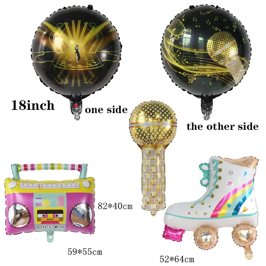 

10/20/30Pcs Radio Skates Balloons Microphone Air Globo Music Themed Party Decorations Girl‘s Birthday Wedding Supplies Kids Toy