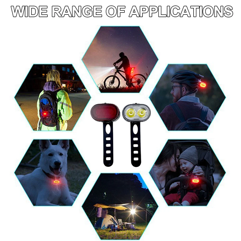 Перезаряжаемые через USB светодиодные велосипедные фонари Передние и задние 200