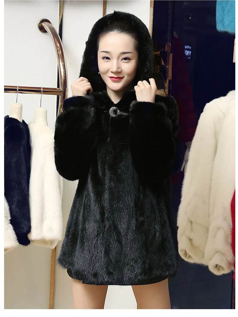 New Product Coats Women Coat Fur Mink Fur Thick Winter Office Lady Other Fur Real Fur Overcoat
