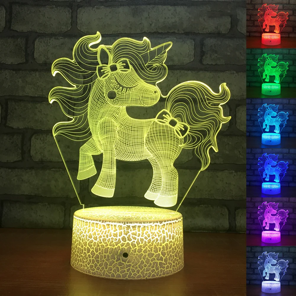 

Unicorn Gift Unicorn Night Lamp for Kids 3D Light 7 Colors Change with Remote Holiday Birthday Gifts for Children Boys Girls