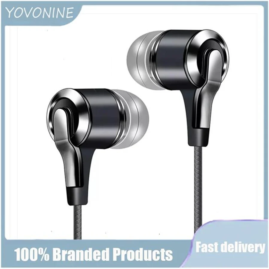 

YOVONINE Earphones 3.5mm In-Ear 1.2m Wired Control Sport Headset Wired Headphones for Huawei Honor Smartphone with Microphone