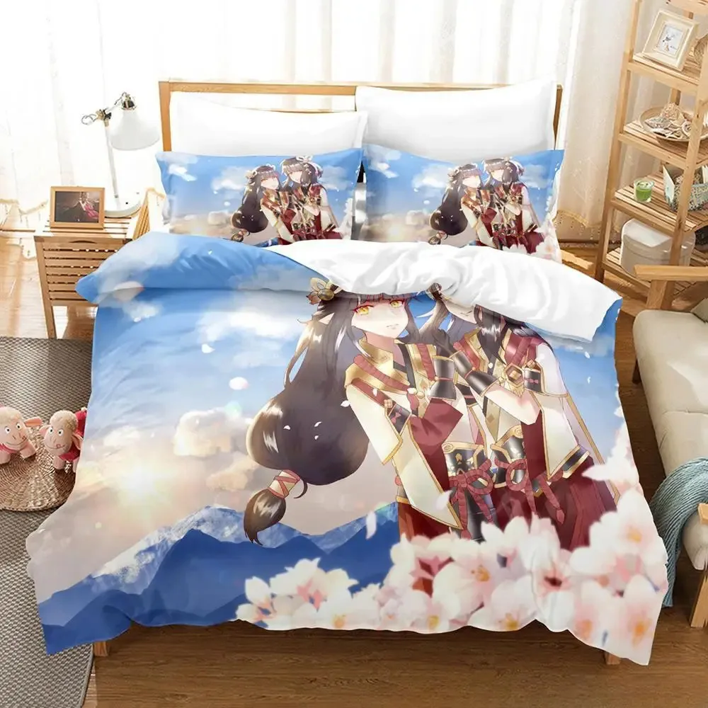 3PCS Single-sided Monster Hunter Printed Comforter Bedding Sets Comfortable Bedspreads Duvet Birthday Gift