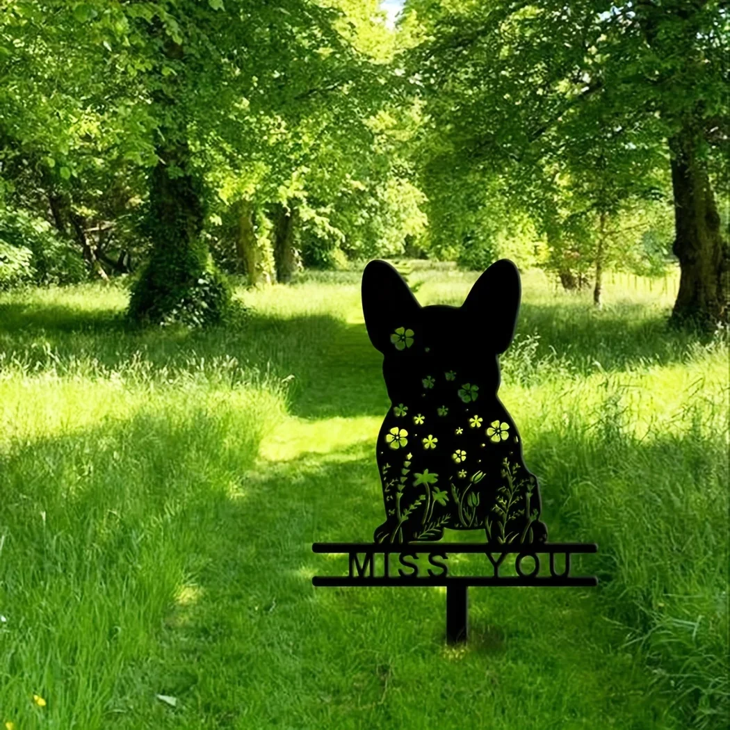 Французский бульдог доска с эффектом памяти принт лапы декоративный садовый кол