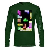 man clothing new classical period t shirt men tetris game t shirt geomtric tshirt chemistry periodic table tops geek tee hip hop