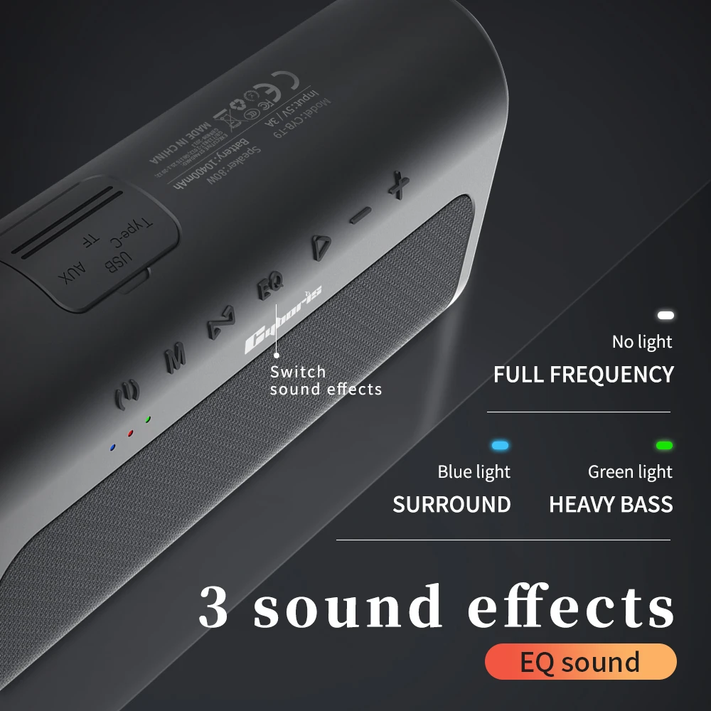 Cyboris 80W Powered CYB-T9 Portable Speakers Deep Bass Waterproof Blue Tooth TWS Wireless Speaker | Switch Accessories