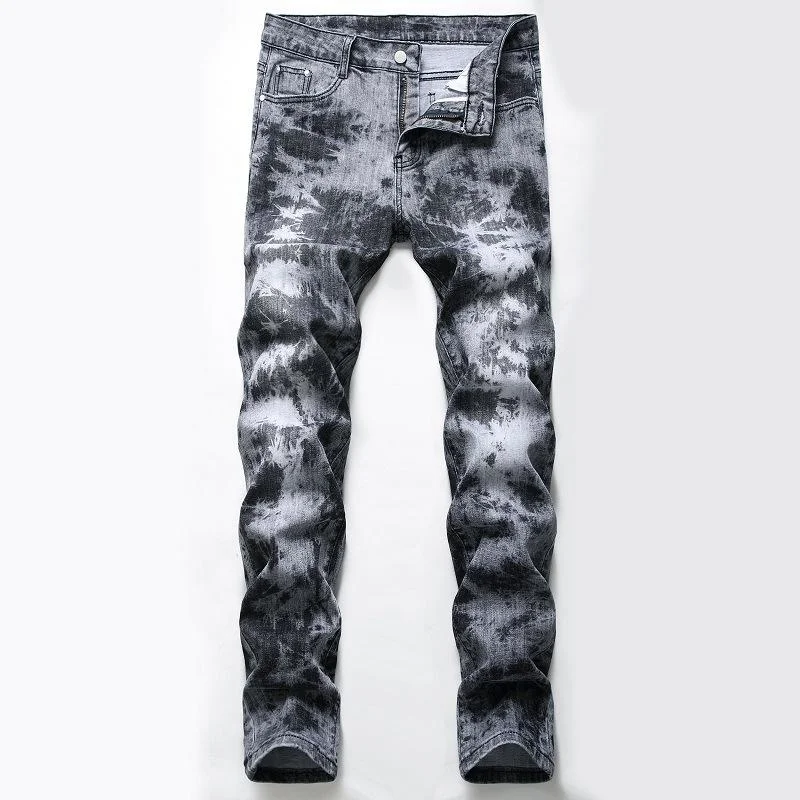 

Men's Jeans 2022 Personality Stretch White Youth Fashion Snowflake