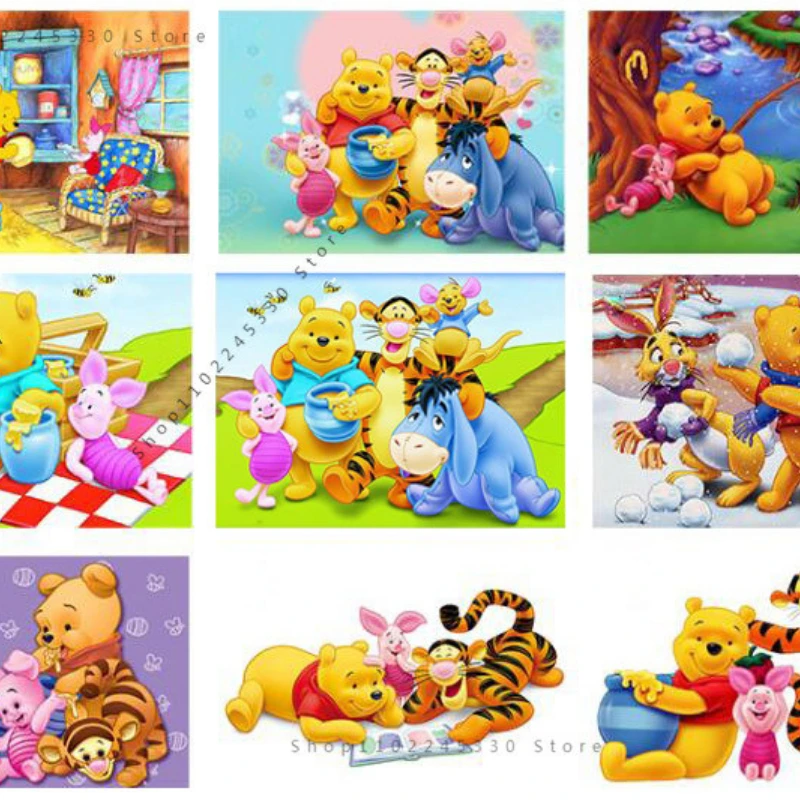 

Canvas Painting Disney Character Cartoon Winnie The Pooh Wall Art Poster Cloth Print Living Room Decor Pictures Home Decoration