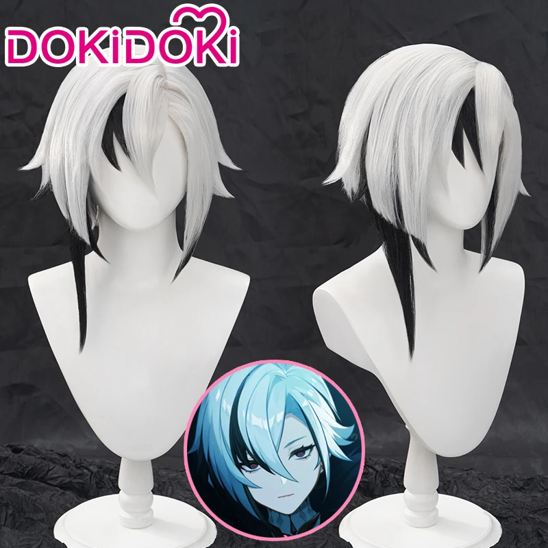 

DokiDoki Game Genshin Impact Fatui Cosplay Wig Cosplay Arlecchino Fatui The Knave Cosplay Wig