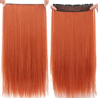 synthetic 5 clip in hair extensions orange long natural straight hairstyles heat resistant hairpieces for women fiber false wig