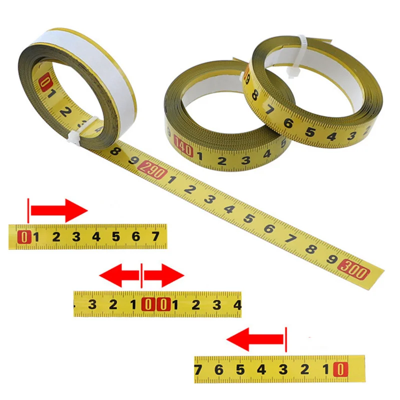 

1-2m Stainless Steel Miter Track Self Adhesive Tape Measure Metric Scale Measuring Ruler Water-proof Woodworking T Track Ruler
