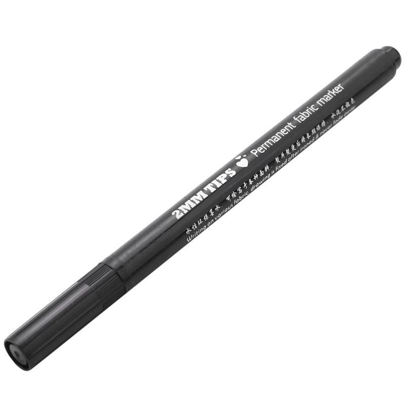 

10 X Fabric Marker Pens Permanent Colors For DIY Textile Clothes T-Shirt Shoes Black
