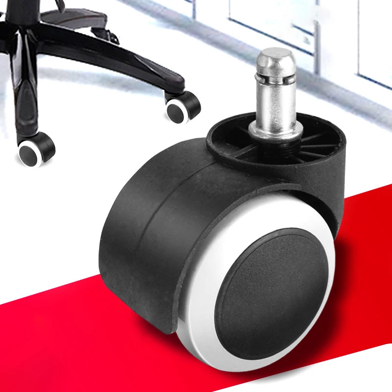 

5PCS Office Chair Casters 2 Inch Mute Chair Wheel Replacement Rubber Soft Safe Rolle Swivel Chair Wheel