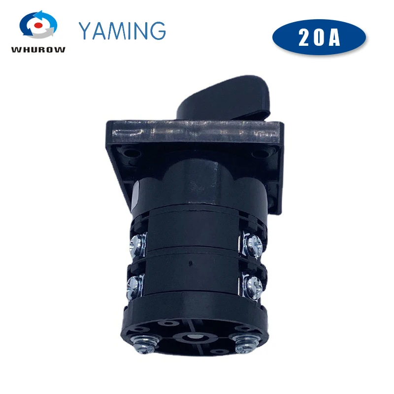 Электрический переключатель поворотный двухполюсный с двумя уровнями серебряных контактов и управляющей цепью HZ5B-20/2 на 20A.