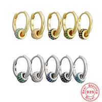 925 sterling silver plated 18k gold transfer beads multicolor zircon hoop earrings all match fashion female jewelry accessories