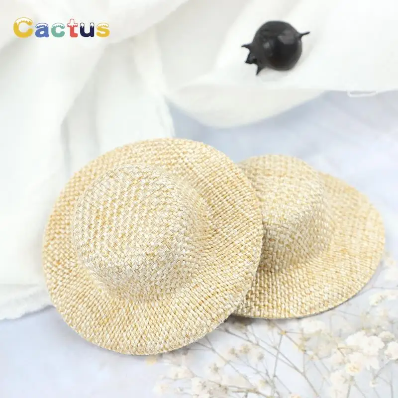 

Hot 2Pcs 1/12 scale Dollhouse Miniature Straw Hat Mini Doll Hat Doll House Ornament Hand Weaved Dollhouse Accessories