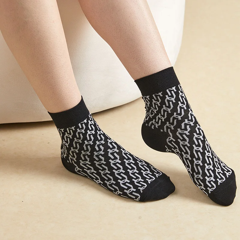 3 Pairs/lot Socks Mulberry Silk Vintage Presbyopia Socks Skin-friendly comfortable high elastic women's silk casual sports socks