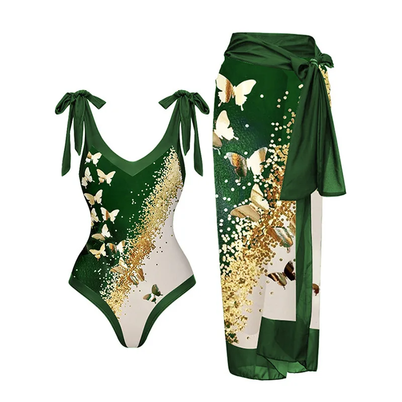 

European and American Sexy Siamese Cover Belly Slimming Swimsuit Beach Dress