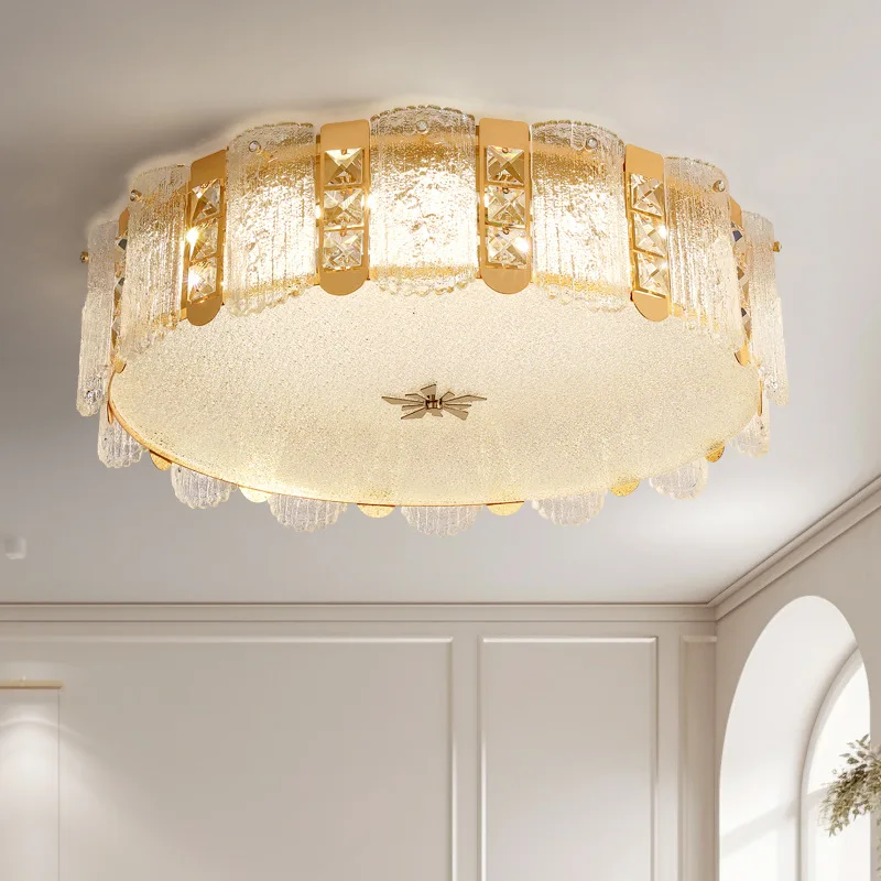 

Design Ceiling Light Indoor Round Crystal Luxury Italian Office Unique Aesthetic Ceiling Lamp Kitchen Lampe Bedroom Decoration