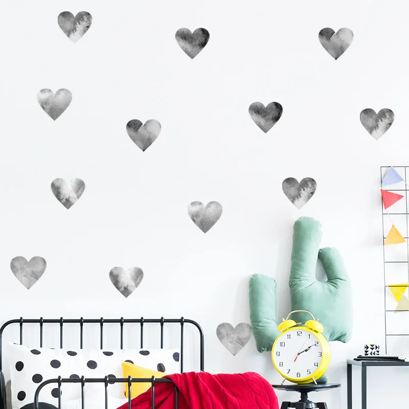 Наклейки на стену с сердечками украшение для спальни самоклеящиеся наклейки