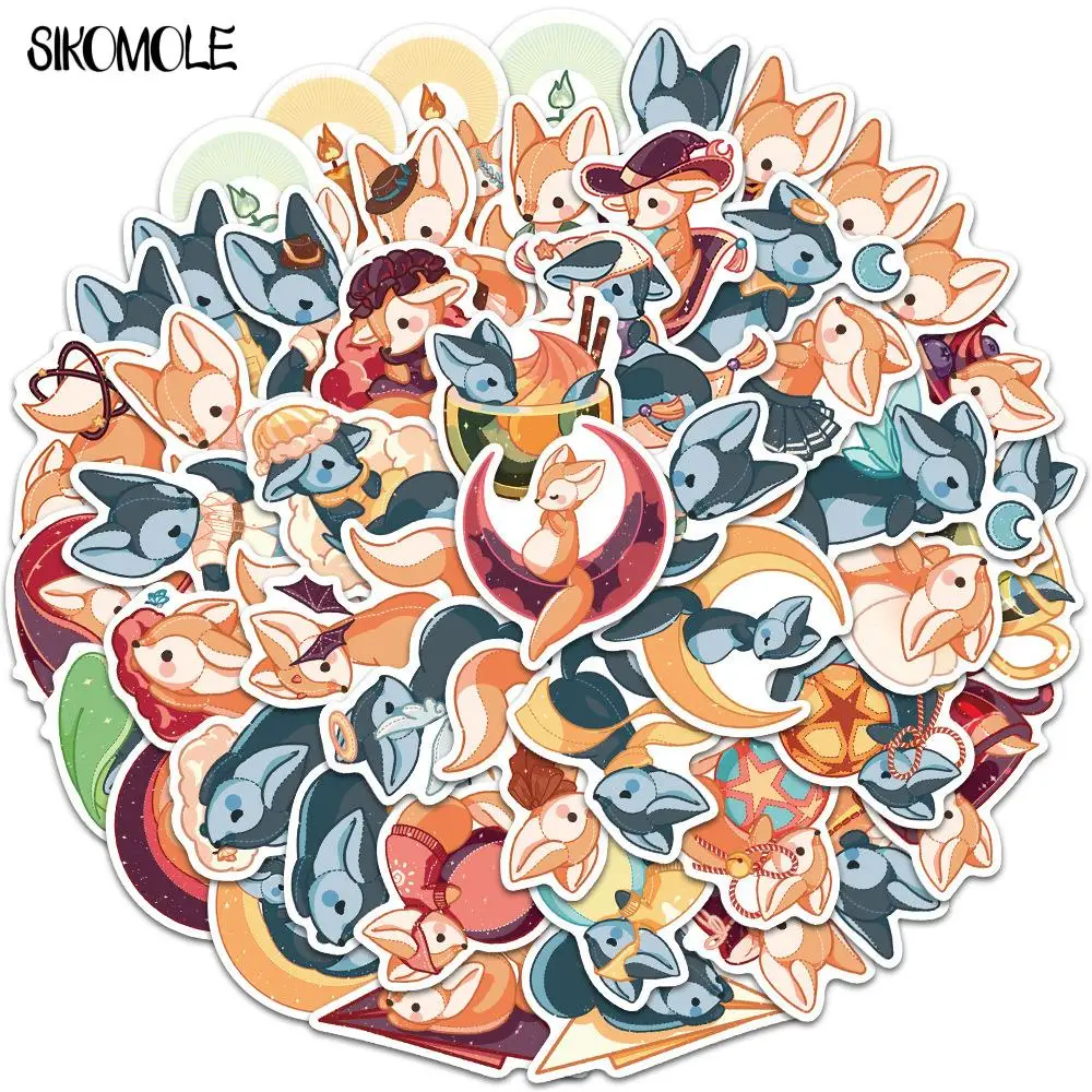 

10/30/50PCS Cartoon Lovely Little Fox Stickers Cute Animal DIY Toys Laptop Luggage Skateboard Suitcase Decal Graffiti Sticker F5