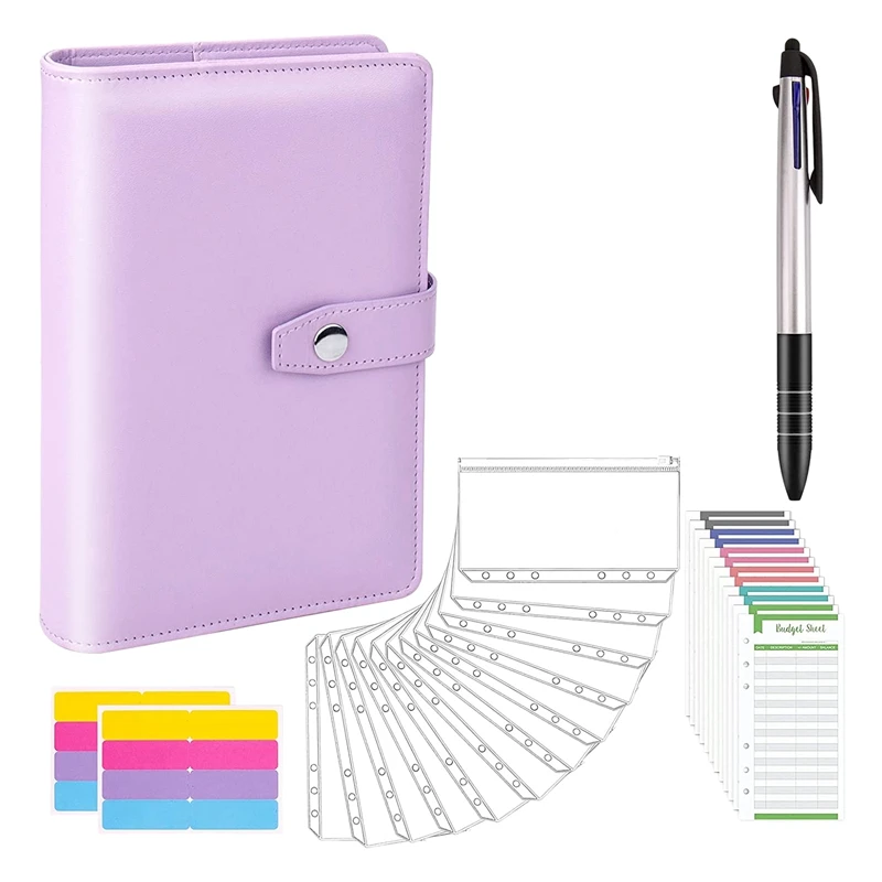 

A6 Budget Binder Set with Zipper Envelopes Money Organizer for Money Saving Cash Envelopes System Budgeting