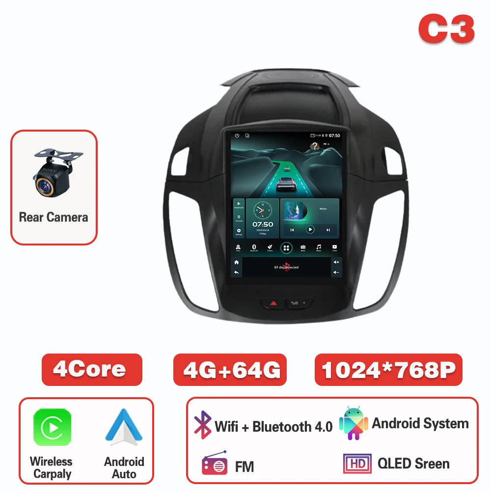

Android 15 Carplay для Ford Kuga 2 Escape 3 2012-2019 Автомобильный радиоприемник Auto 4G WIFI GPS-навигация Мультимедиа GPS autoradi