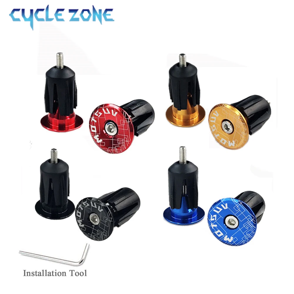 

2Pcs Bicycle Handlebar End Plugs Caps Road Mountain Bike MTB Grip Handle Bar End Cap Aluminum Alloy Cycling Handlebar Accessory