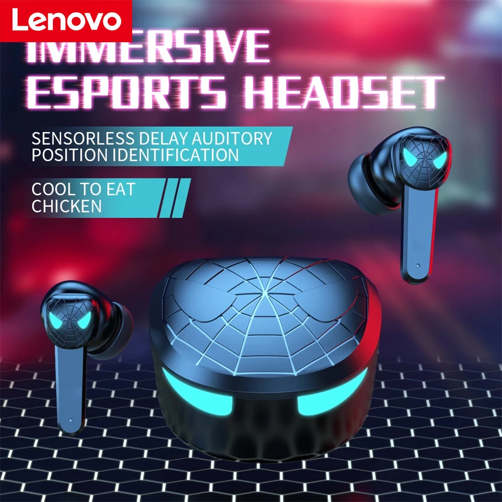 

Lenovo Freebuds GM2 Wireless Bluetooth Headphones TWS Gaming Sports Earbuds Touch Waterproof Noise Reduction Spiderman Earphones