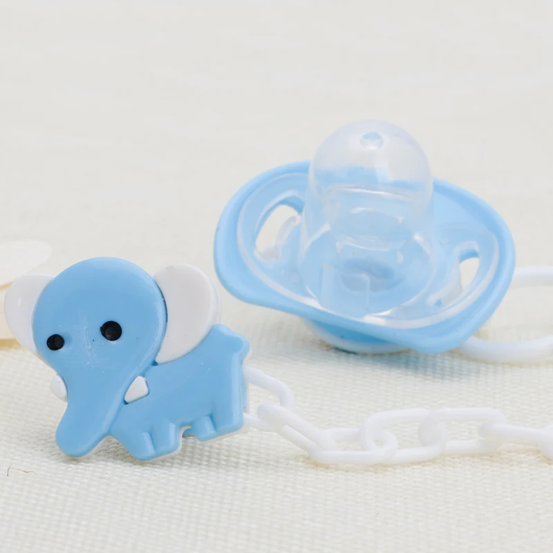 

Baby Elephant Soother Pacifier Clip Beads Silicone Chew Nipple Strap Chain