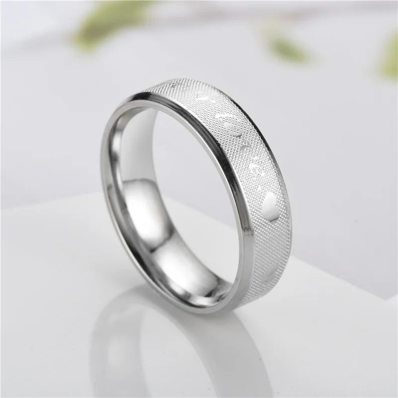 

Europe and The United States 2023 New Titanium Steel Lovers Ring Creative Lettering Stainless Steel Ring Jewelry Wholesale