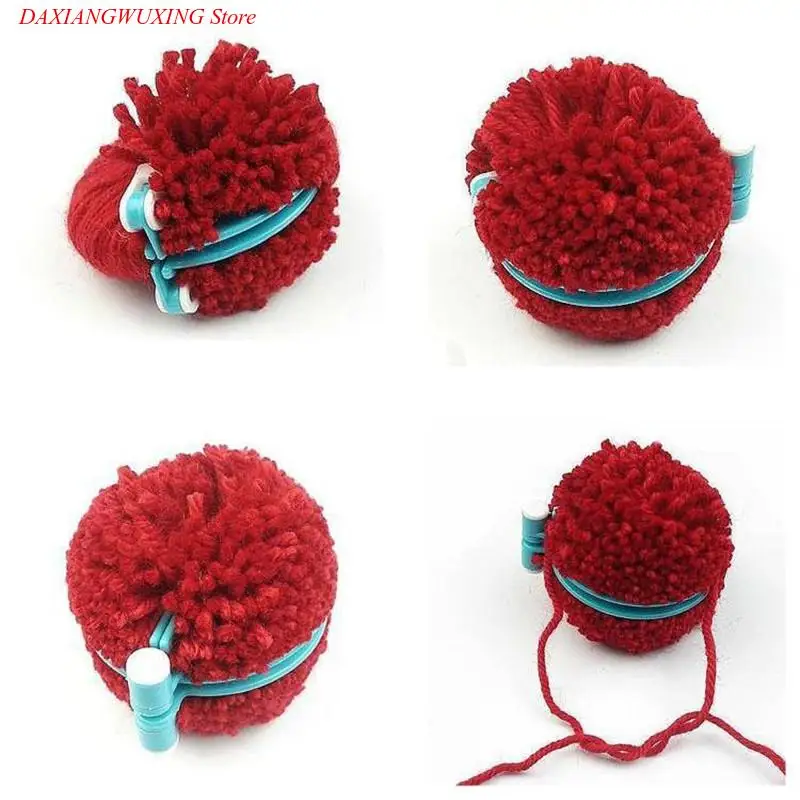 8pcs 4 Sizes pom maker Plastic Pompon Set Clover Fluff Ball Weaver Needle Craft Knitting Tool DIY Sewing Tools Color Random - купить по